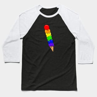 Rainbow Melting Ice Cream Cone Baseball T-Shirt